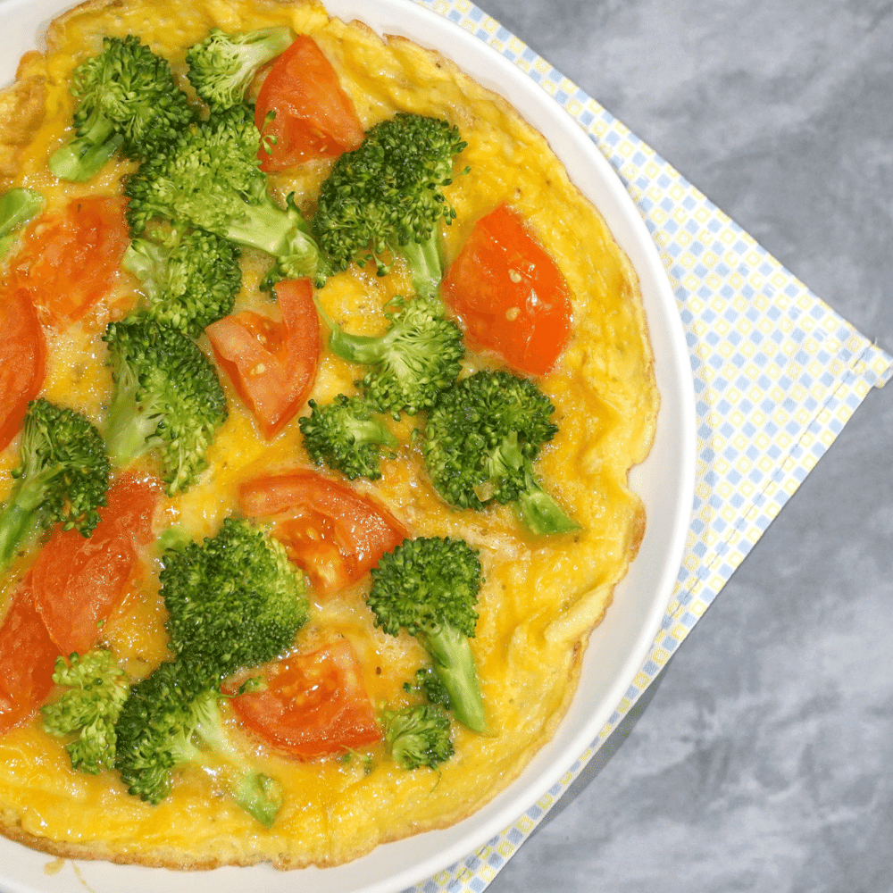 vegetable frittata recipe with Chile Crunch spicy condiment