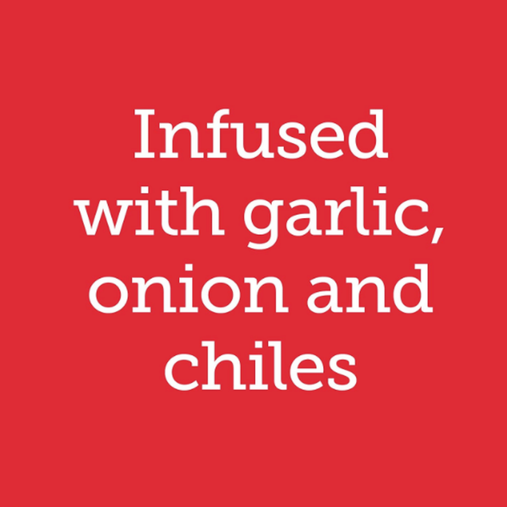 
                  
                    Infused with garlic,onions and chiles-Chile Crunch
                  
                