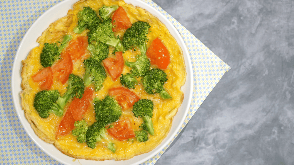 vegetable frittata recipe with Chile Crunch spicy condiment