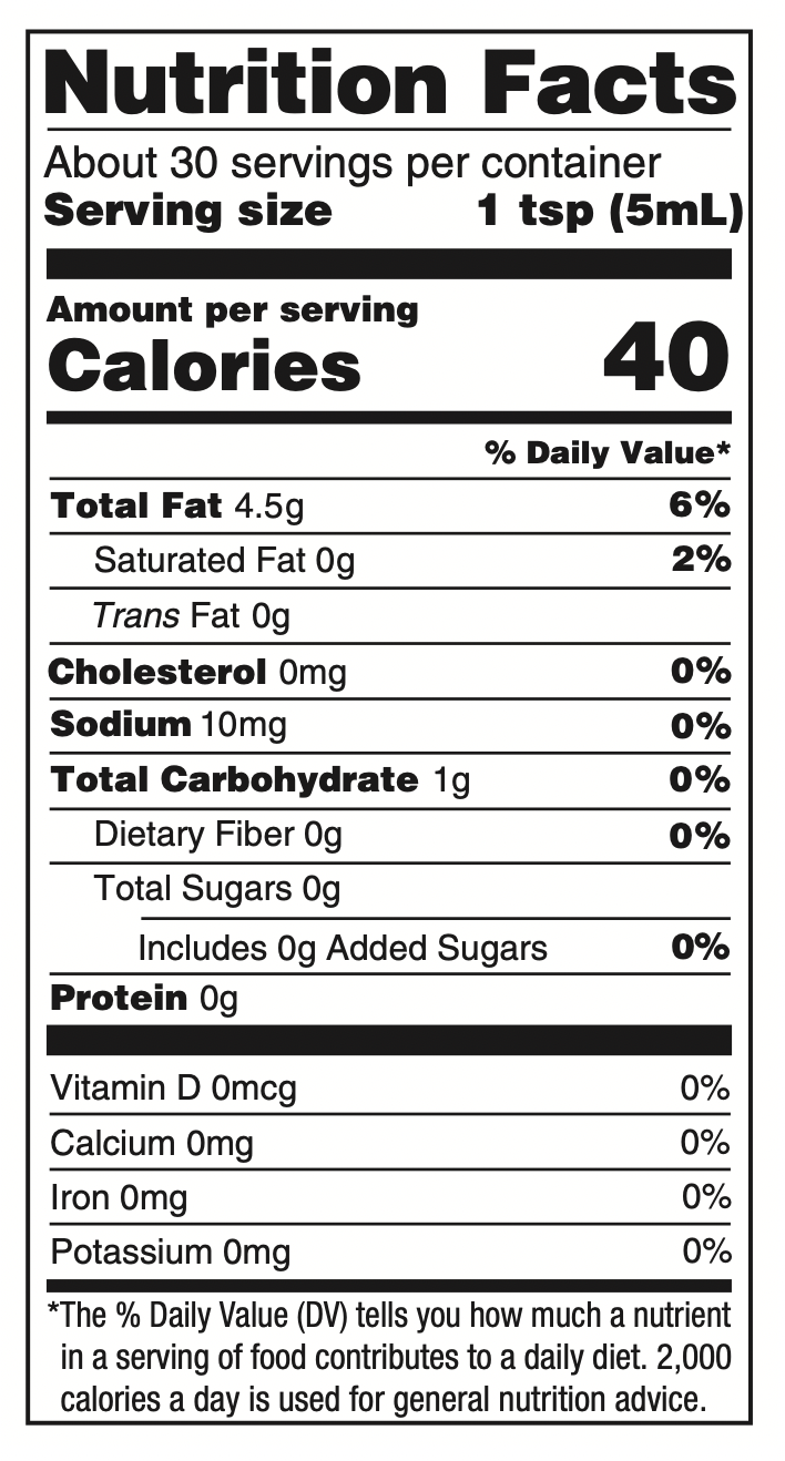 Nutrition Facts-Chile Crunch